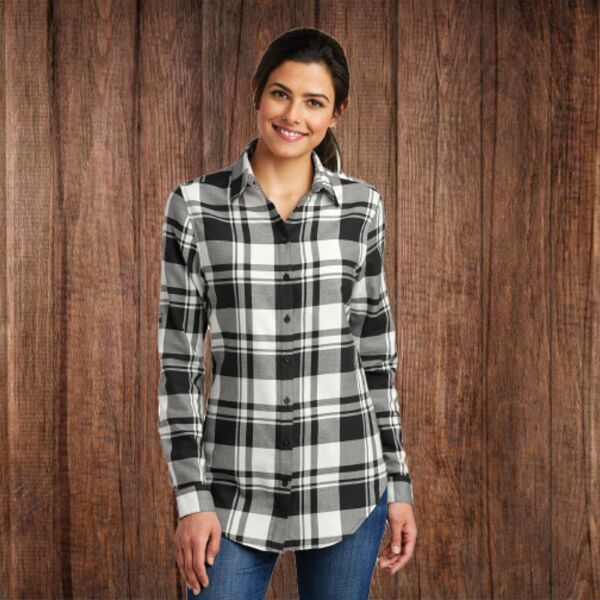 LW668 Ladies' Plaid Flannel Tunic Thumbnail